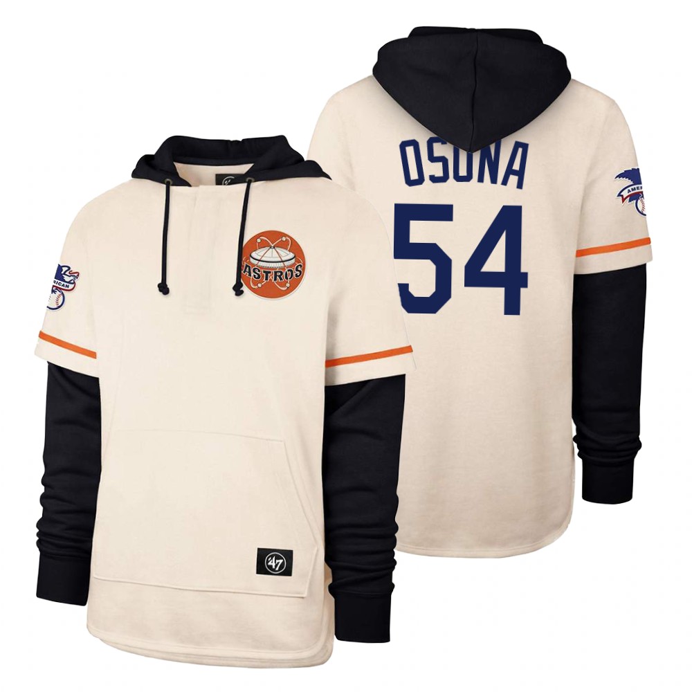 Men Houston Astros #54 Osona Cream 2021 Pullover Hoodie MLB Jersey->houston astros->MLB Jersey